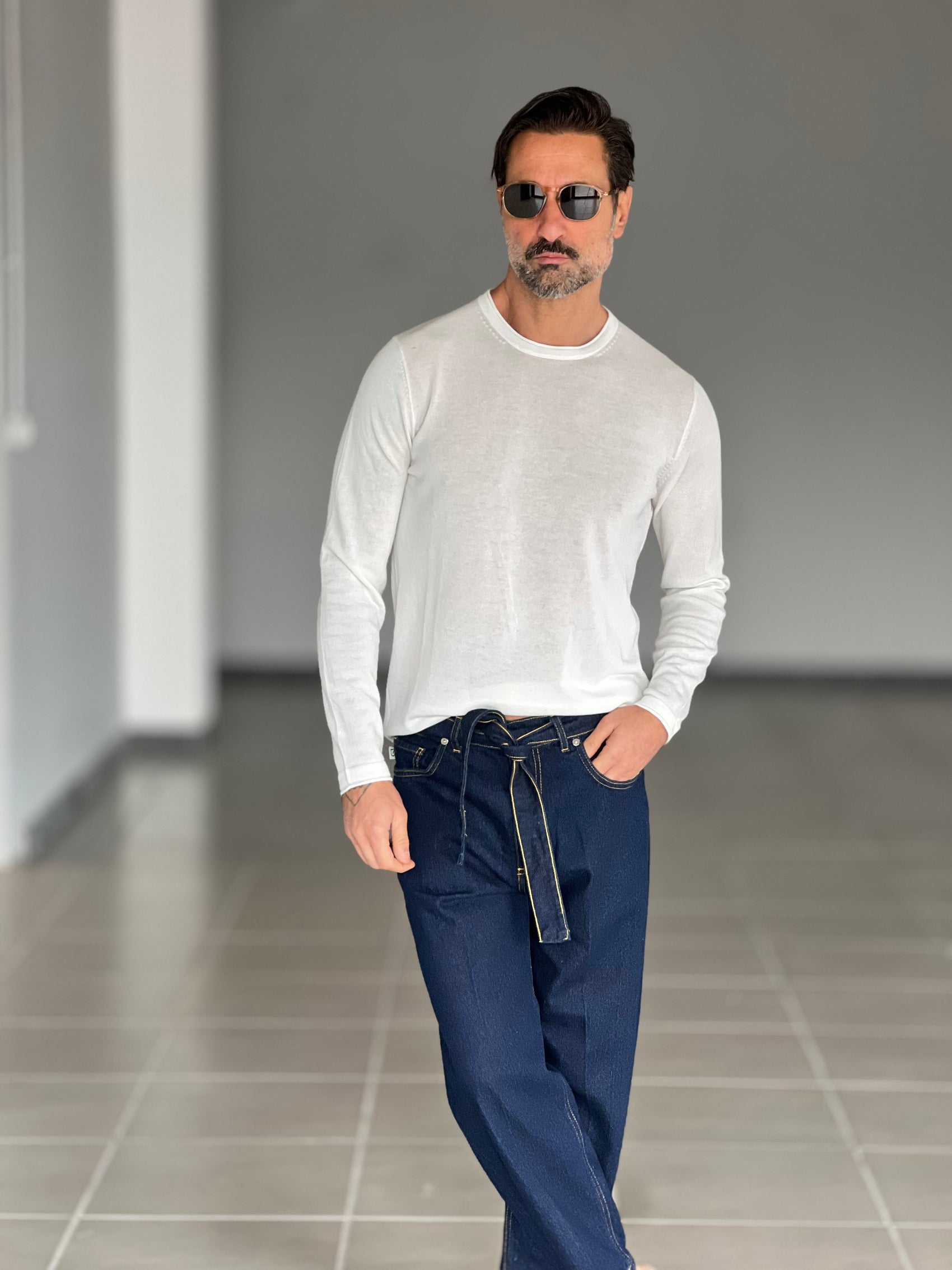 MAGLIA  BIANCA  2 FILI COTONE