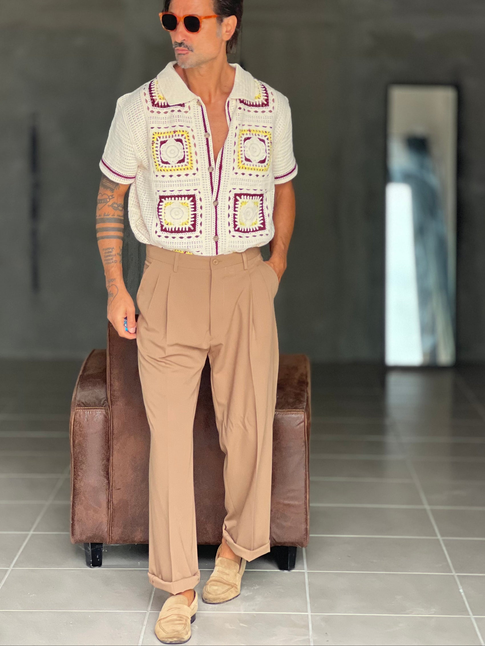 PANTALONE CAMMELLO FONDO AMPIO ( ABBINABILE ALLA GIACCA CAMMELLO OO130)