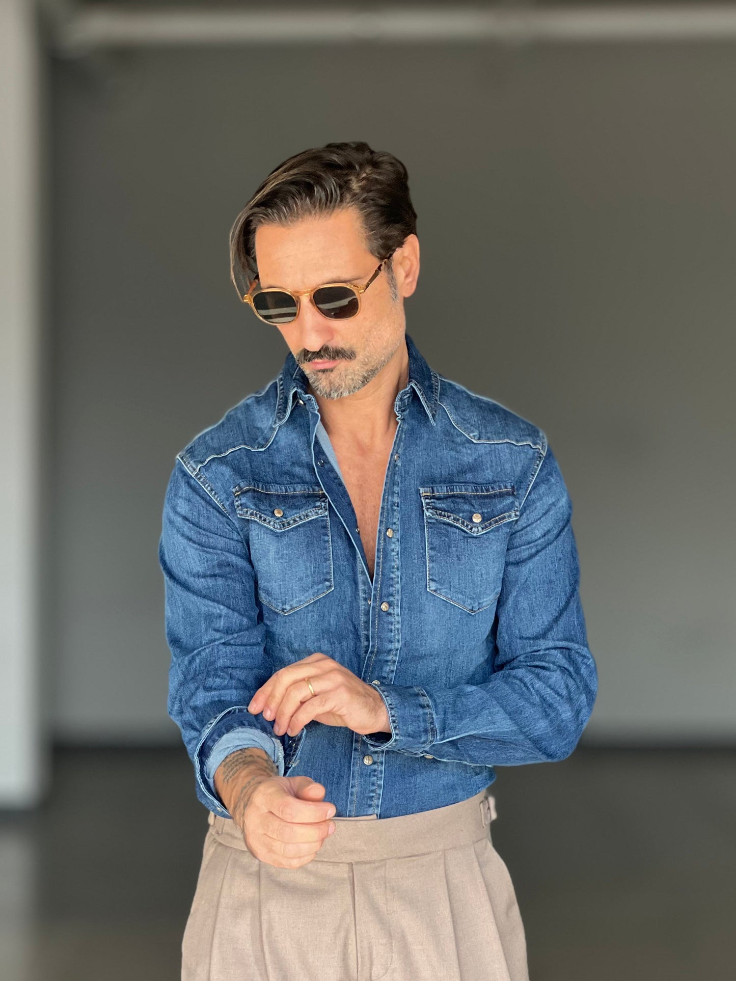 CAMICIA  DENIM LAVAGGIO MEDIO  TEXANA