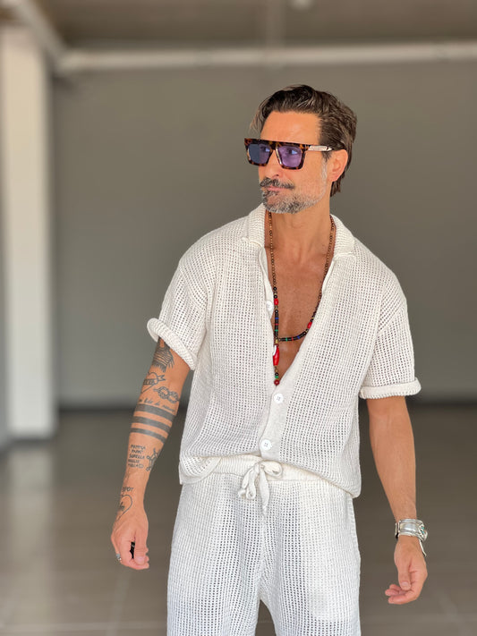 COORDINATO BIANCO LAVORAZIONE CESTINO