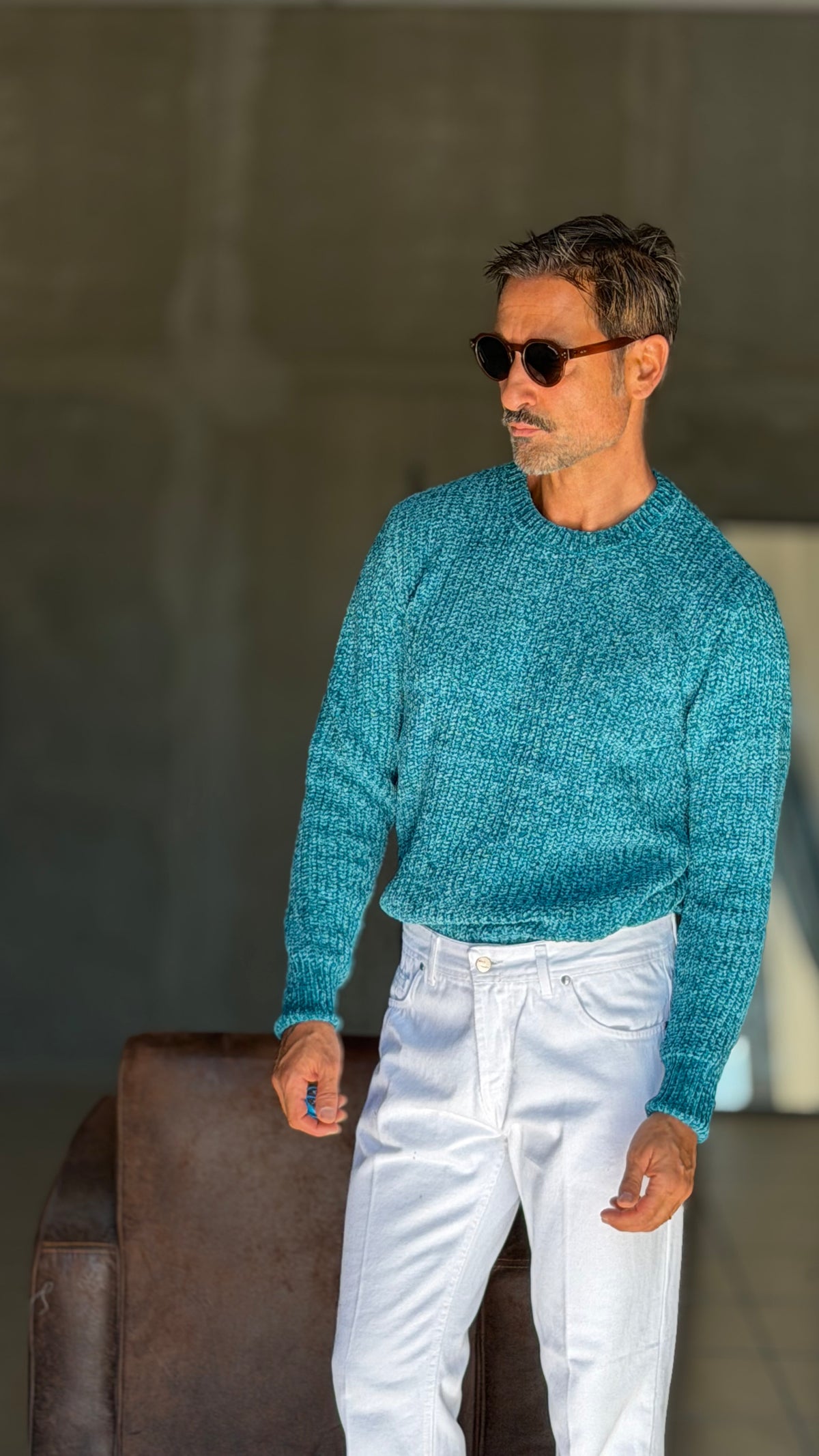 WHITE VISCOSE TROUSERS WITH REGULAR BOTTOM
