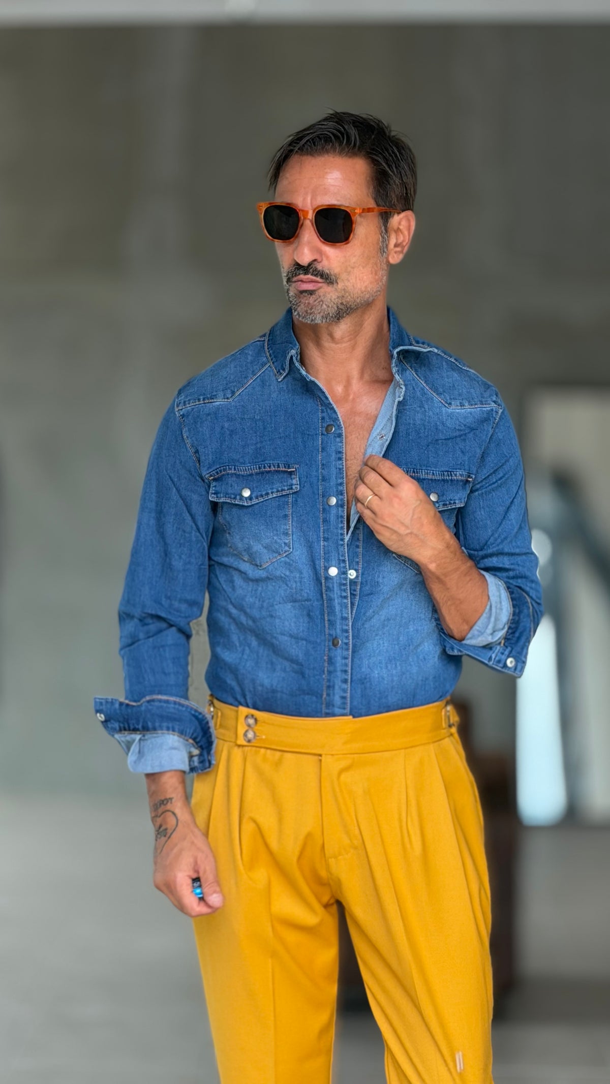 CAMICIA  DENIM LAVAGGIO MEDIO  TEXANA