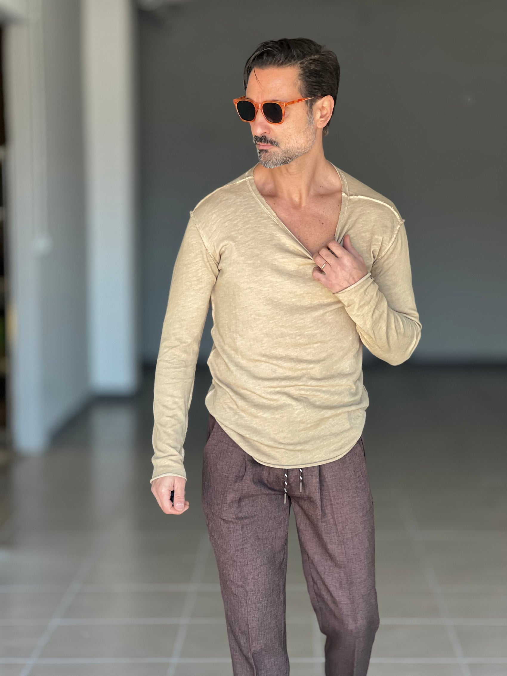 MAGLIA  XAGON PANNA SCOLLO BARCA DOUBLEFACE