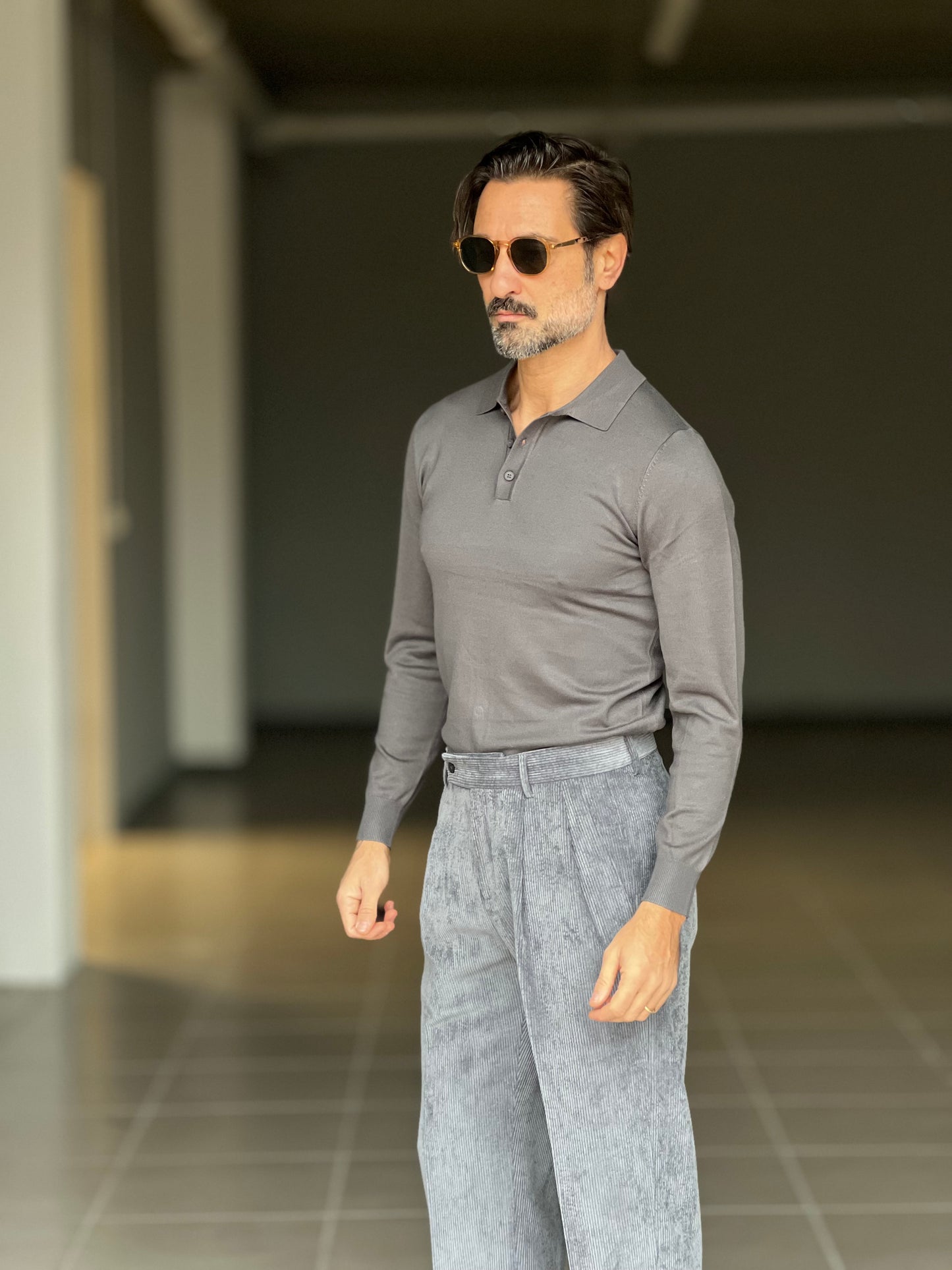 POLO COLOR FERRO  RASATA VISCOSA E MISTI