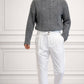 WHITE VISCOSE TROUSERS WITH REGULAR BOTTOM