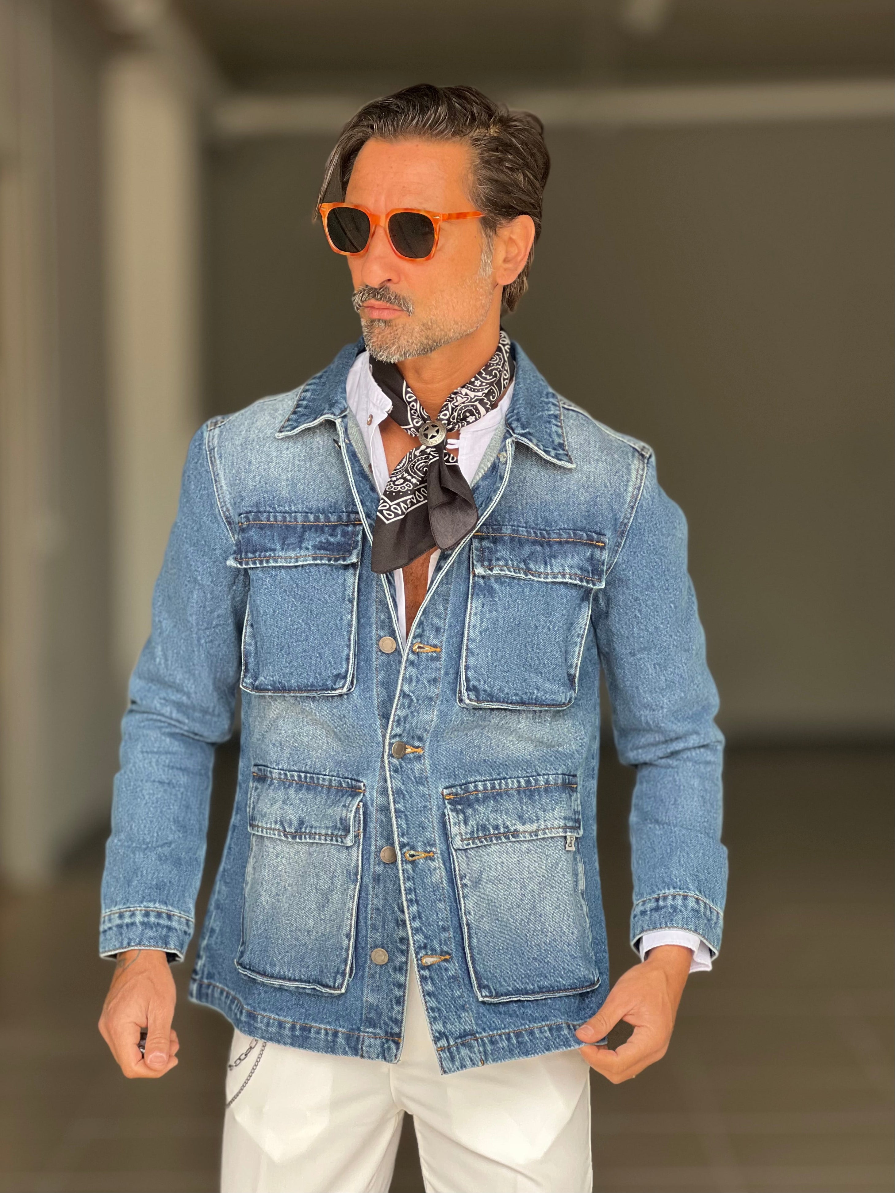 FILLJACKET DENIM MULTITASCHE 0069