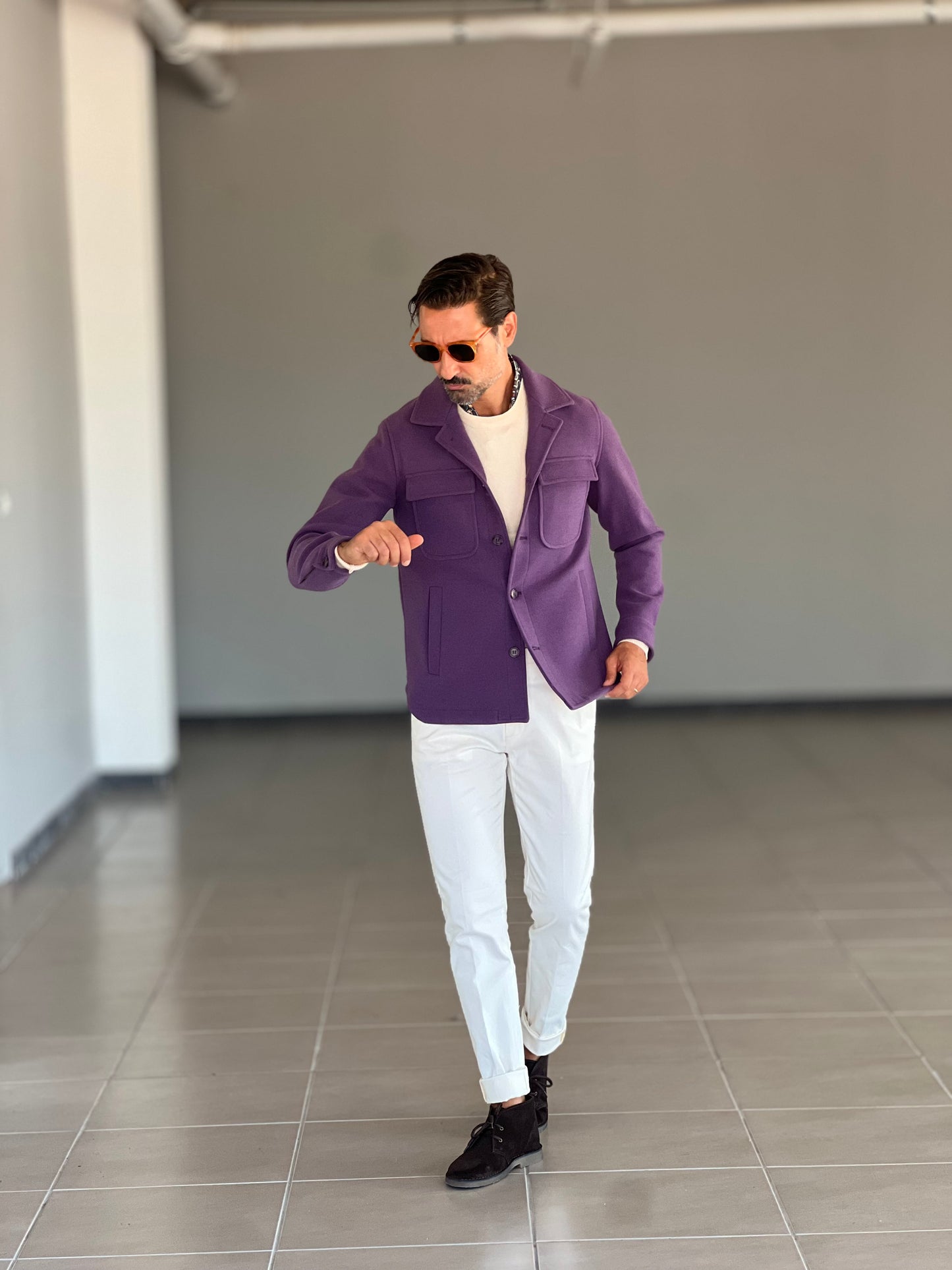FILL JACKET PANNO MELANZANA