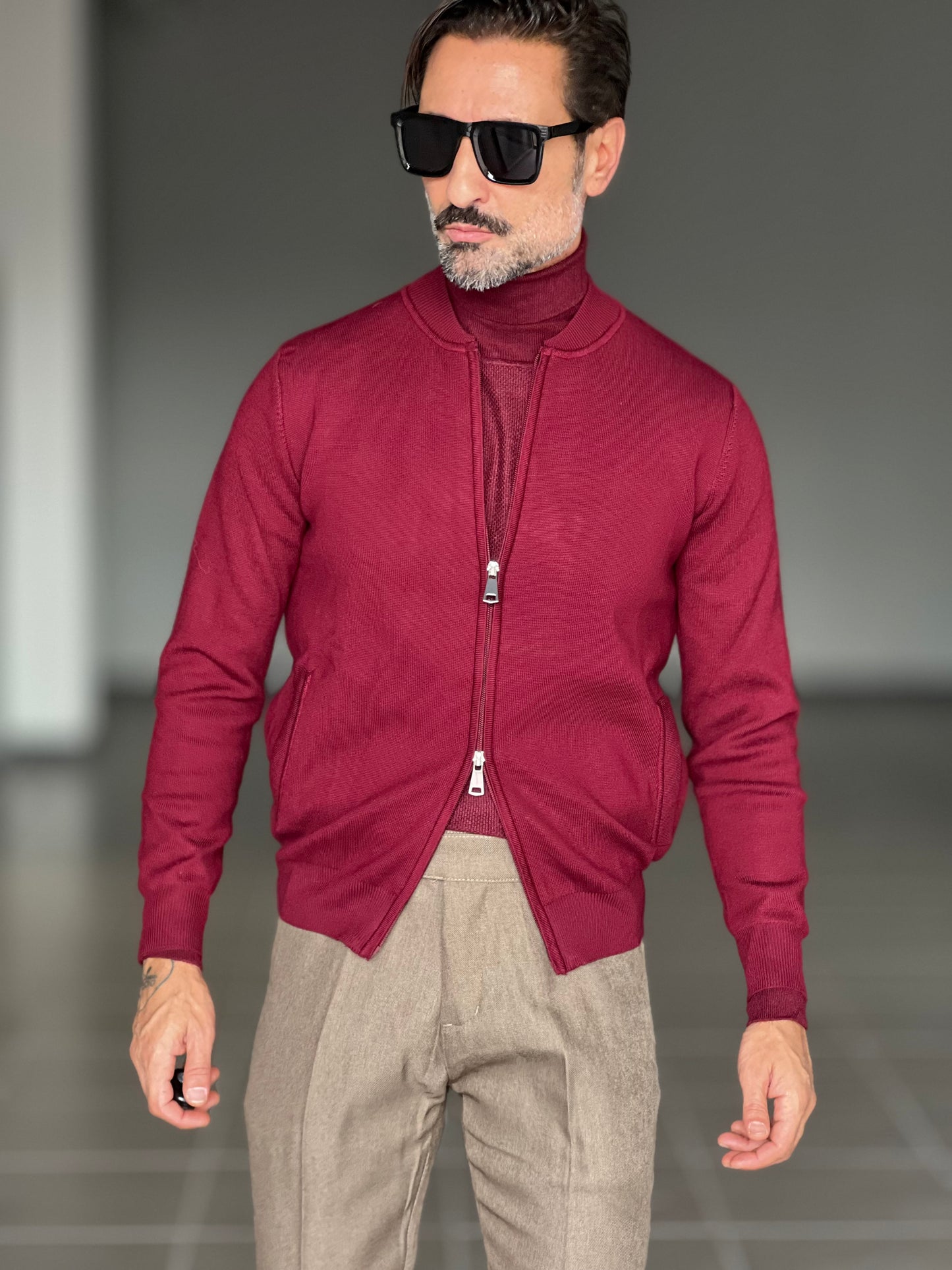 BEIGE COTTON OPEN CARDIGAN