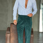 WHITE VISCOSE TROUSERS WITH REGULAR BOTTOM