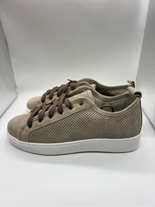 SNEAKER PELLE TORTORA TRAFORATA