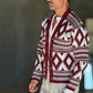 CARDIGAN PRUGNA  ETNICO CROP  FIT  PESANTE