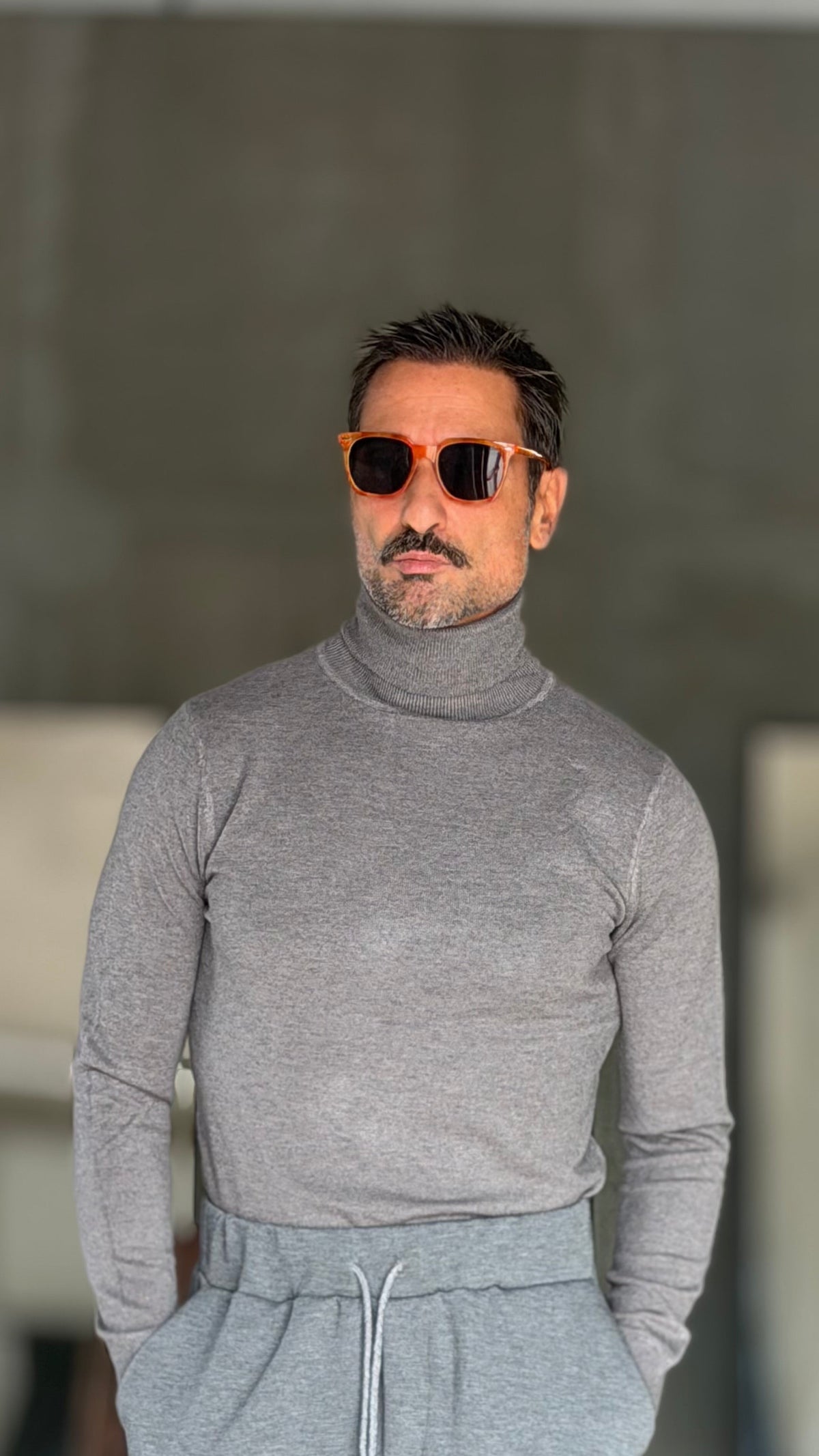 COLLO ALTO GRIGIO PIOMBO  VISCOSA E MISTI