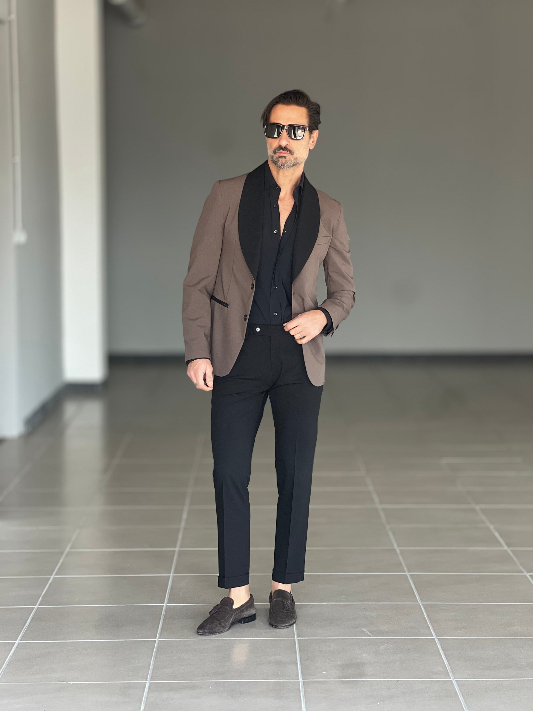 ABITO  SMOKING MORO REVER NERO PANTALONE NERO