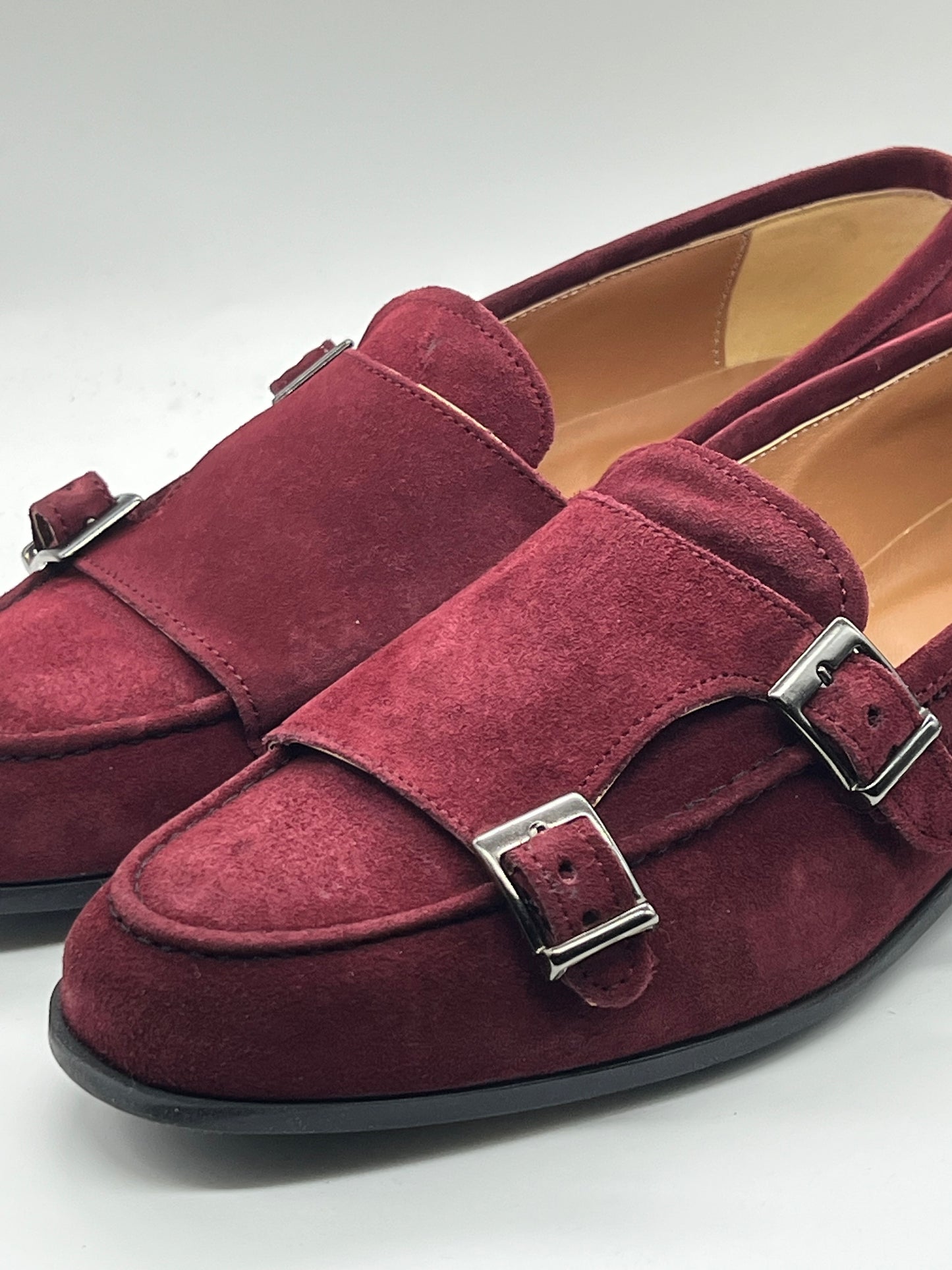 MOCASSINO CAMOSCIO PRUGNA DOPPIAFIBBIA FONDO GOMMA