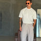 WHITE VISCOSE TROUSERS WITH REGULAR BOTTOM