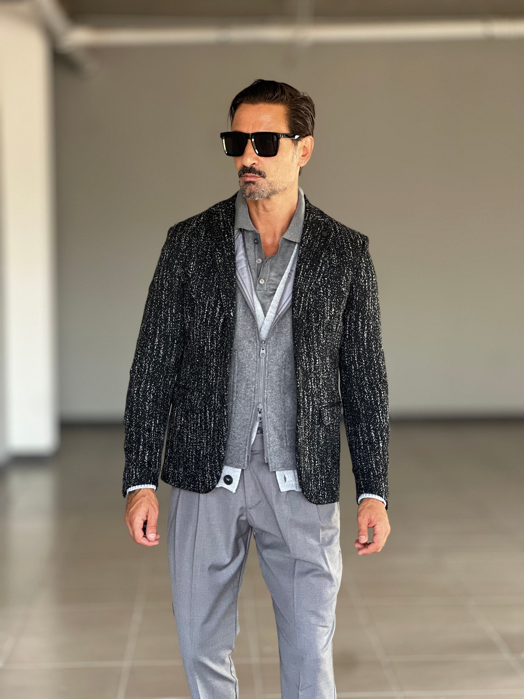 *GIACCA MICROFANTASIA NERA XAGON