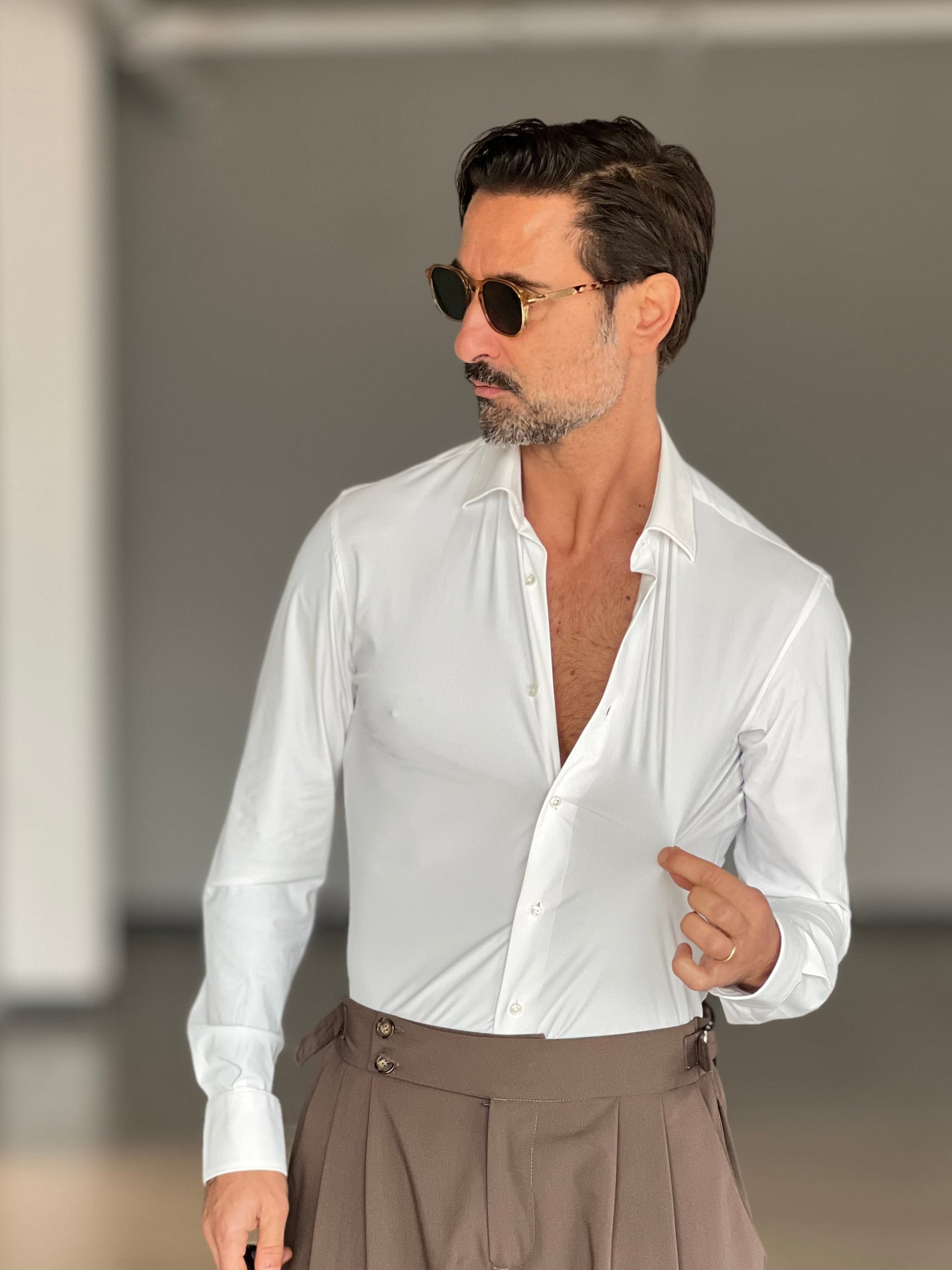 CAMICIA DEPOT BIANCA EFFETTO MAGLINA    COTONE DOPPIO RITORTO 004