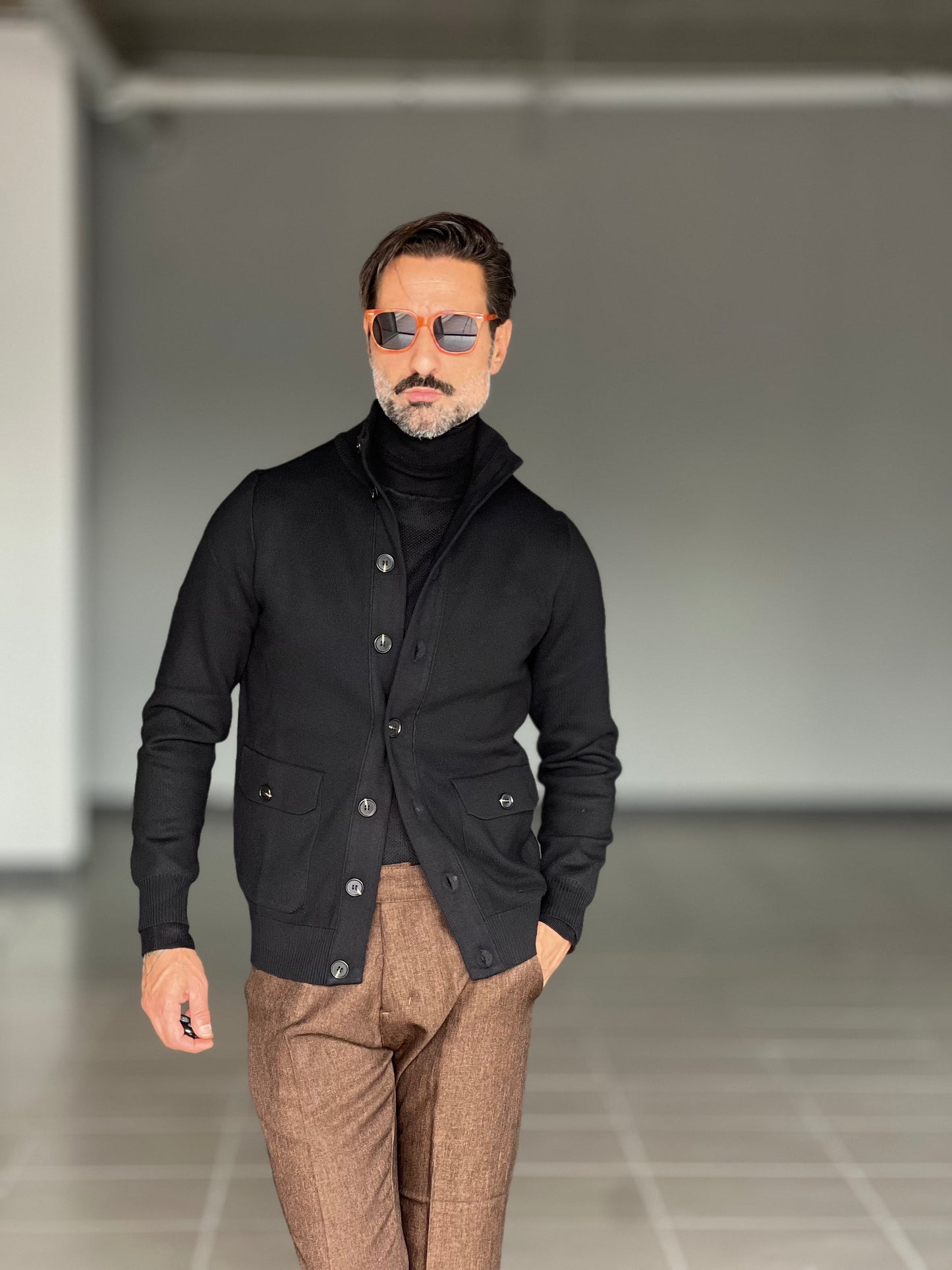 BEIGE COTTON OPEN CARDIGAN