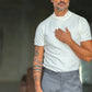 WHITE VISCOSE TROUSERS WITH REGULAR BOTTOM