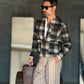 GIACCA XAGON COLLO TOKYO TARTAN EFFETTO FLANELLA DECOSTRUITA CROP