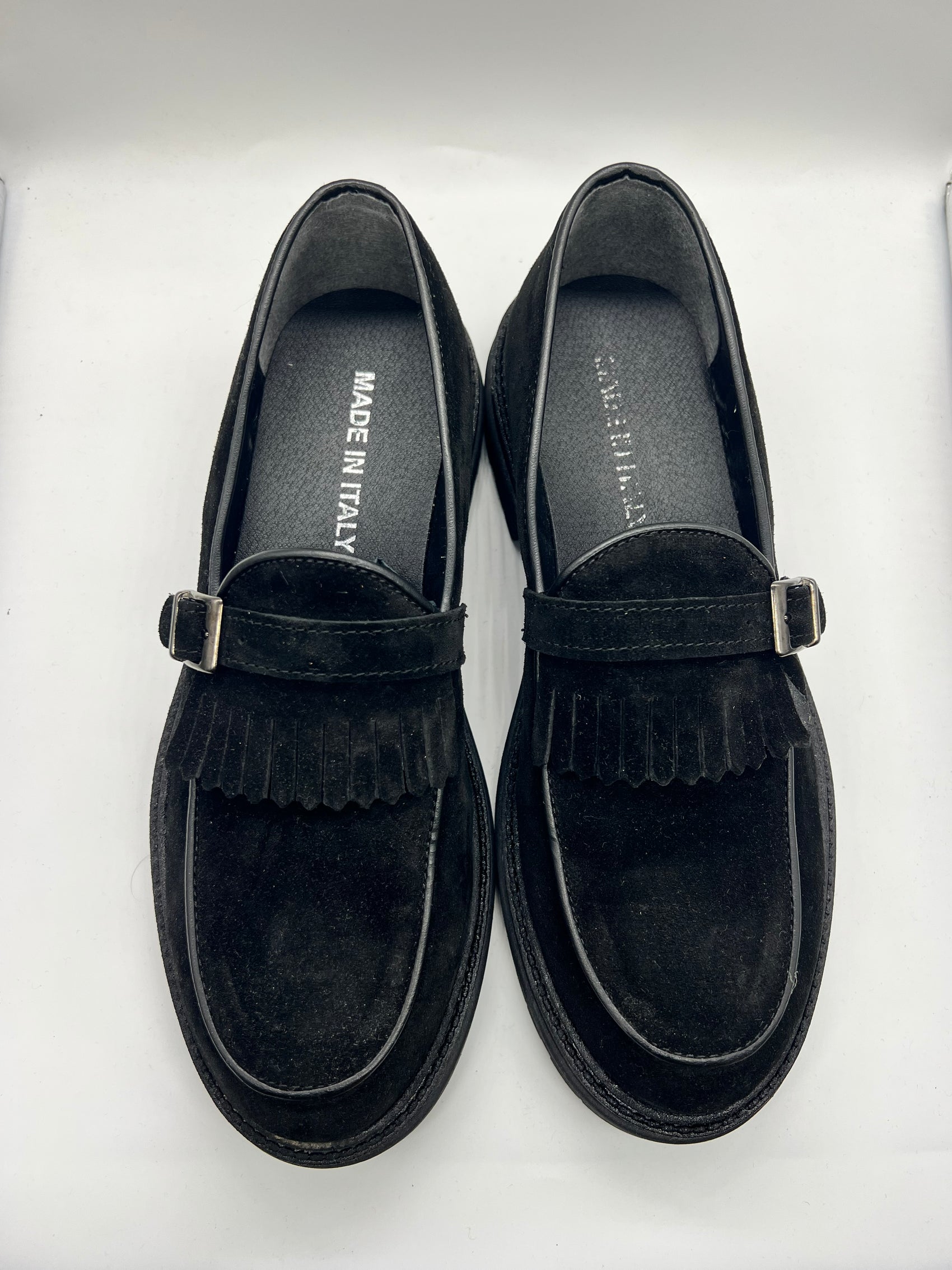 MOCASSINO CUOIO FRANGIA NERO