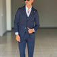 ABITO BLU  MONOPETTO  3 PEZZI  TRAMATO GILET PETRO'