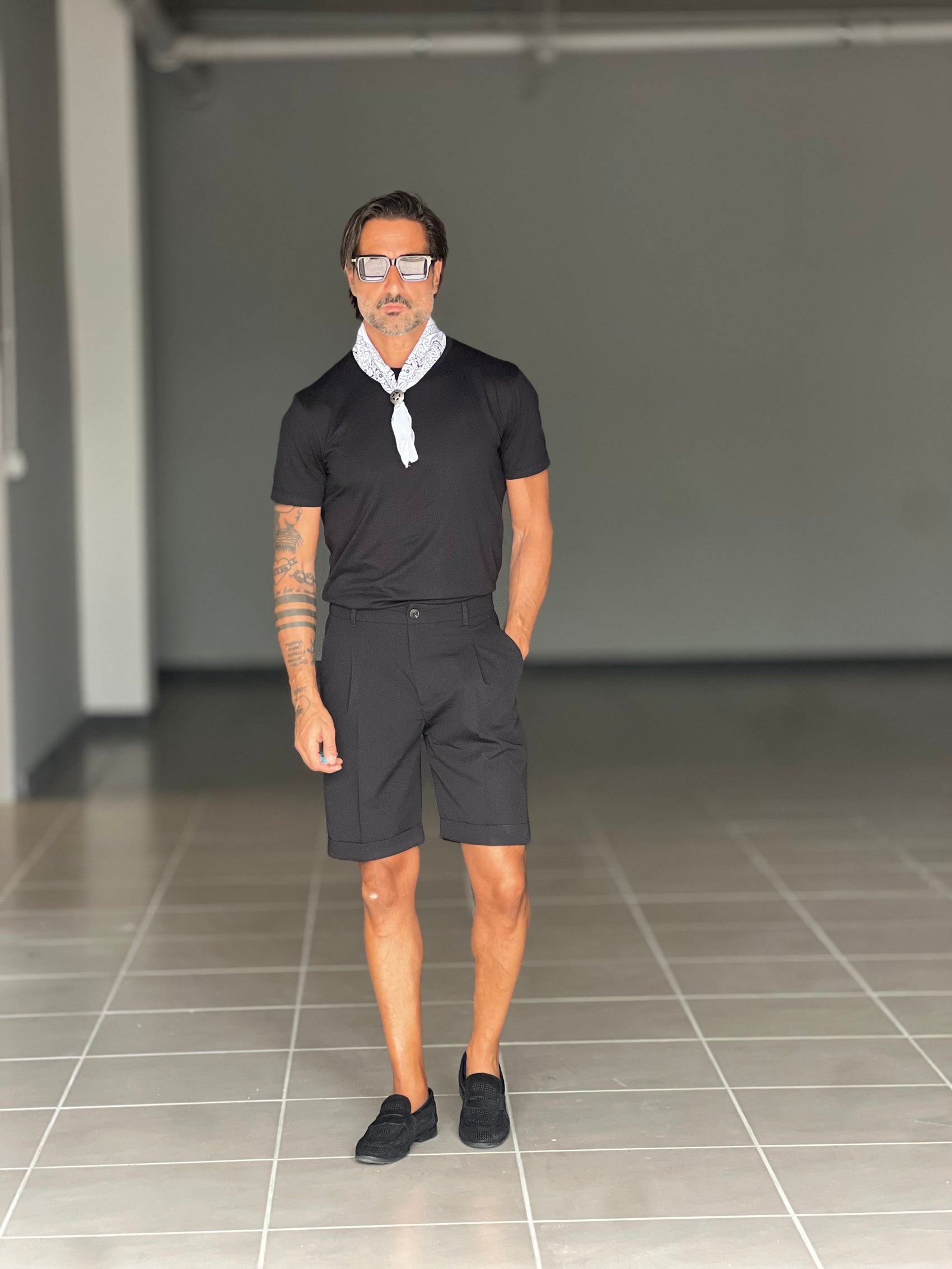BERMUDA NERO   PINCES COTONE 553