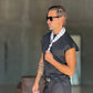 T SHIRT SMANICATA NERO OVER FIT