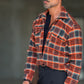 CAMICIA  FLANELLA QUADRO ARANCIO NERO STAMPA SPALLE 1003