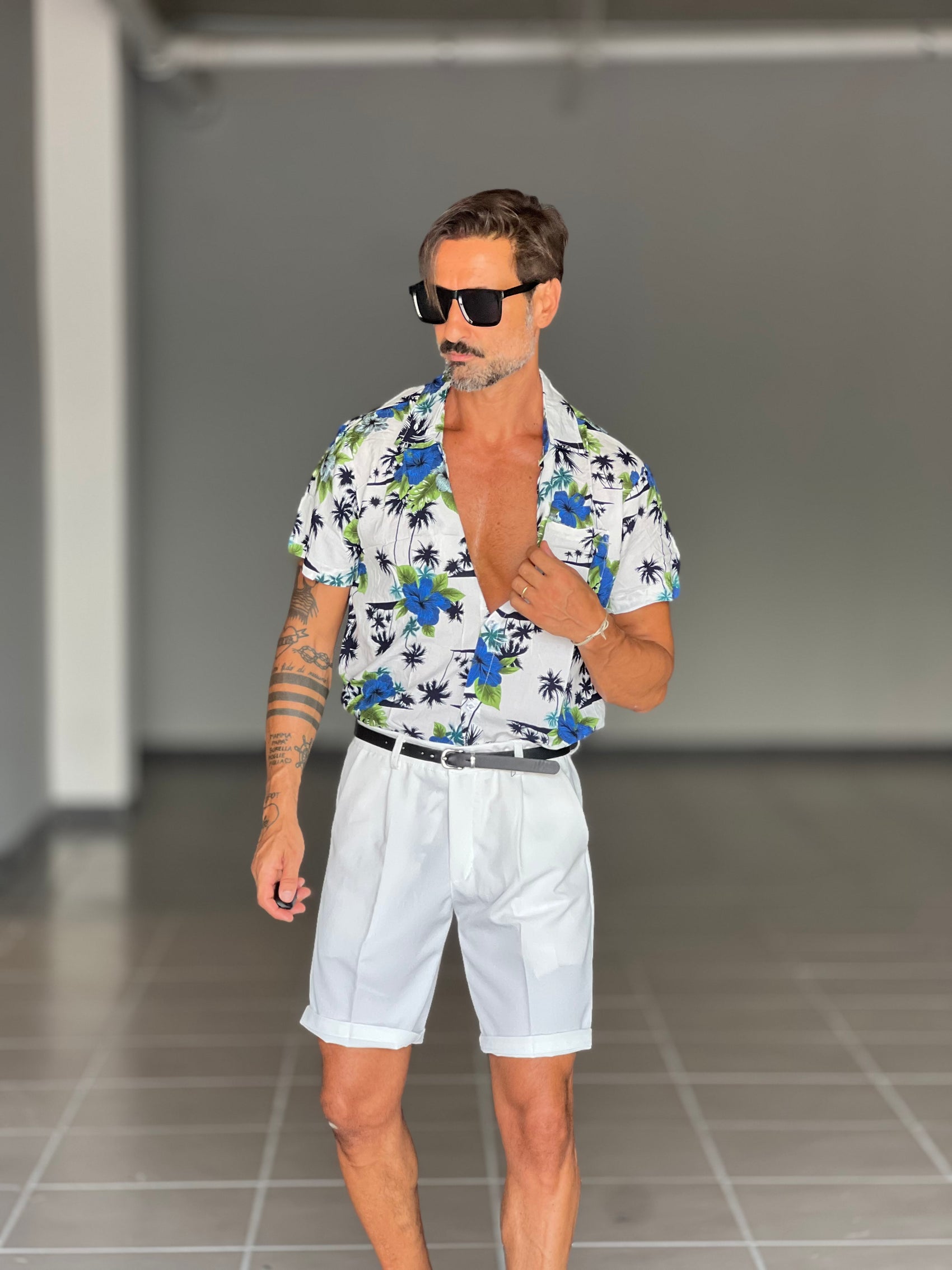 BERMUDA PANTALONE BIANCO VISCOSA