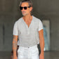 T SHIRT SERAFINO GRIGIO MISTO LINO