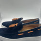 *MOCASSINO BLU  CAMOSCIO FONDO BARCA NAPPINA CUOIO
