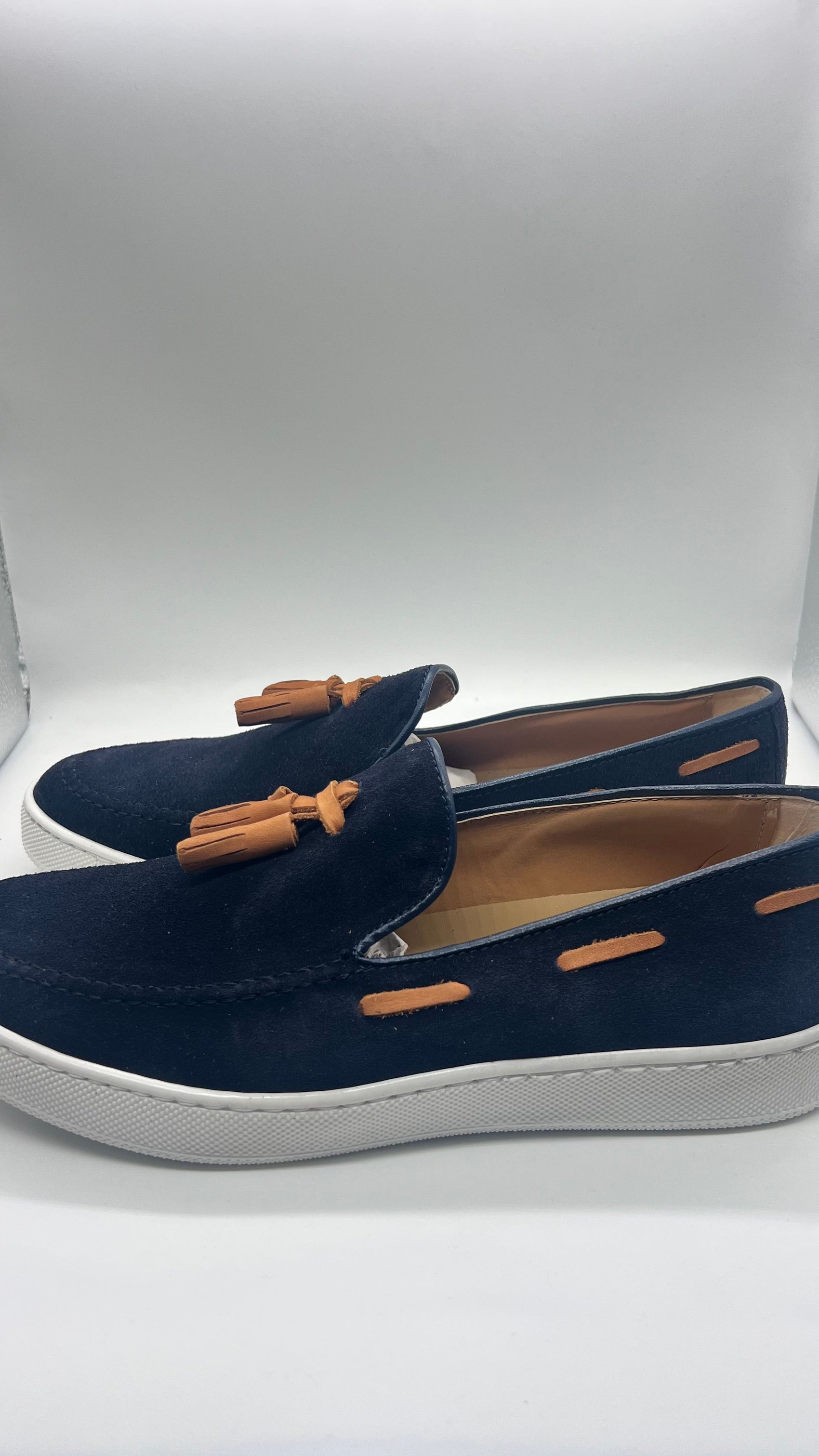 DOUBLE BUCKLE BLACK SUEDE LOAFERS