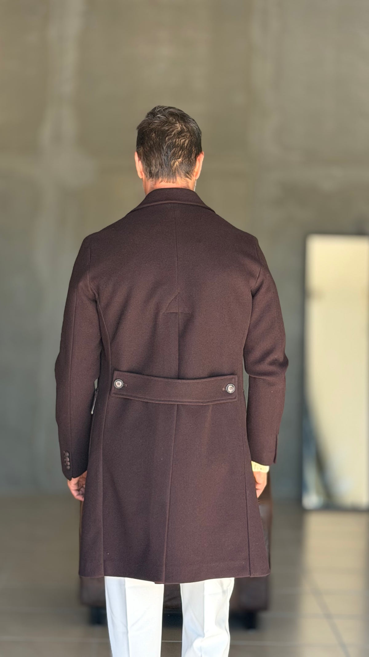 CAPPOTTO MORO EFFETTO PANNO  MONOPETTO SPALLONE E MARTINGALA 1009