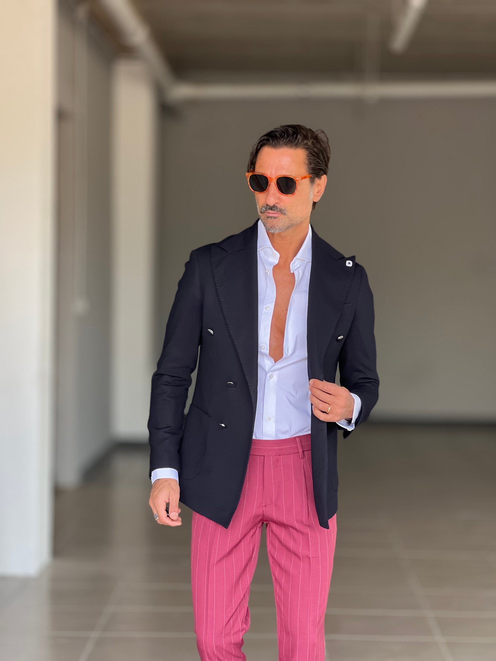 GIACCA BLU  DOPPIOPETTO  BOTTONE METALLO petro' 0078