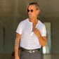 T SHIRT SERAFINO BIANCO  MISTO LINO