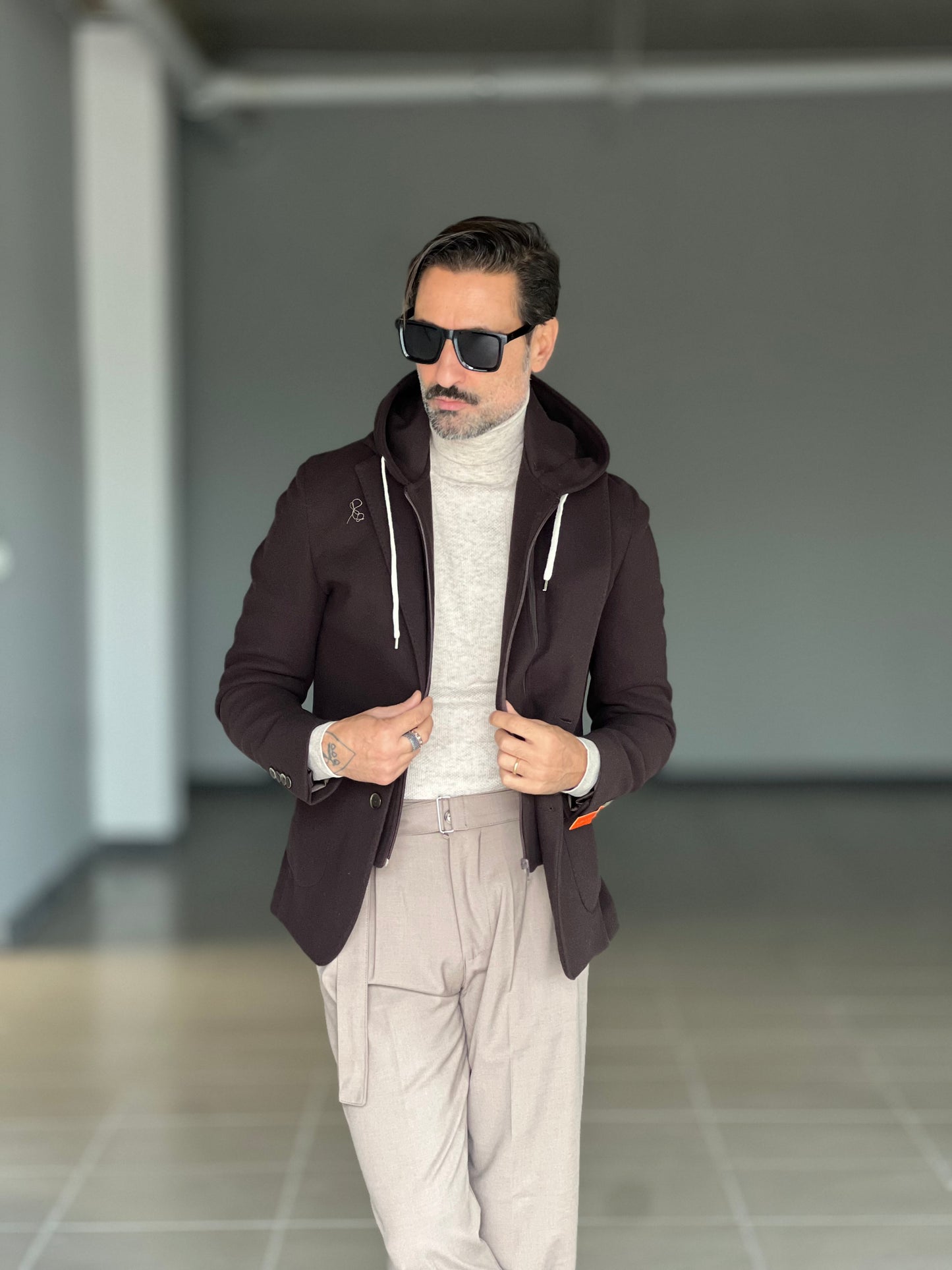 GIACCA PANNO MORO  INTERNO FELPA ESTRIBILE