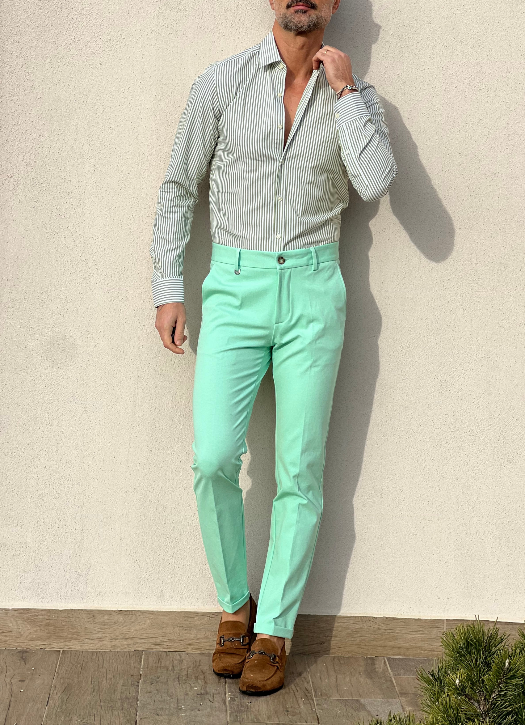 PANTALONE XAGON VERDE ACQUA PUNTOMILANO