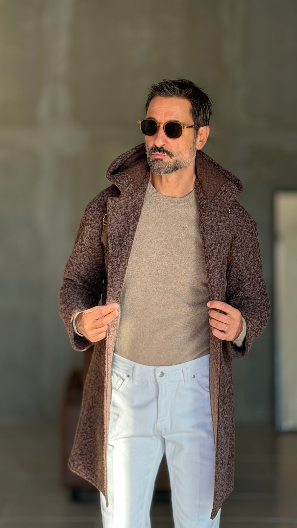 BLUE HIGH NECK COAT