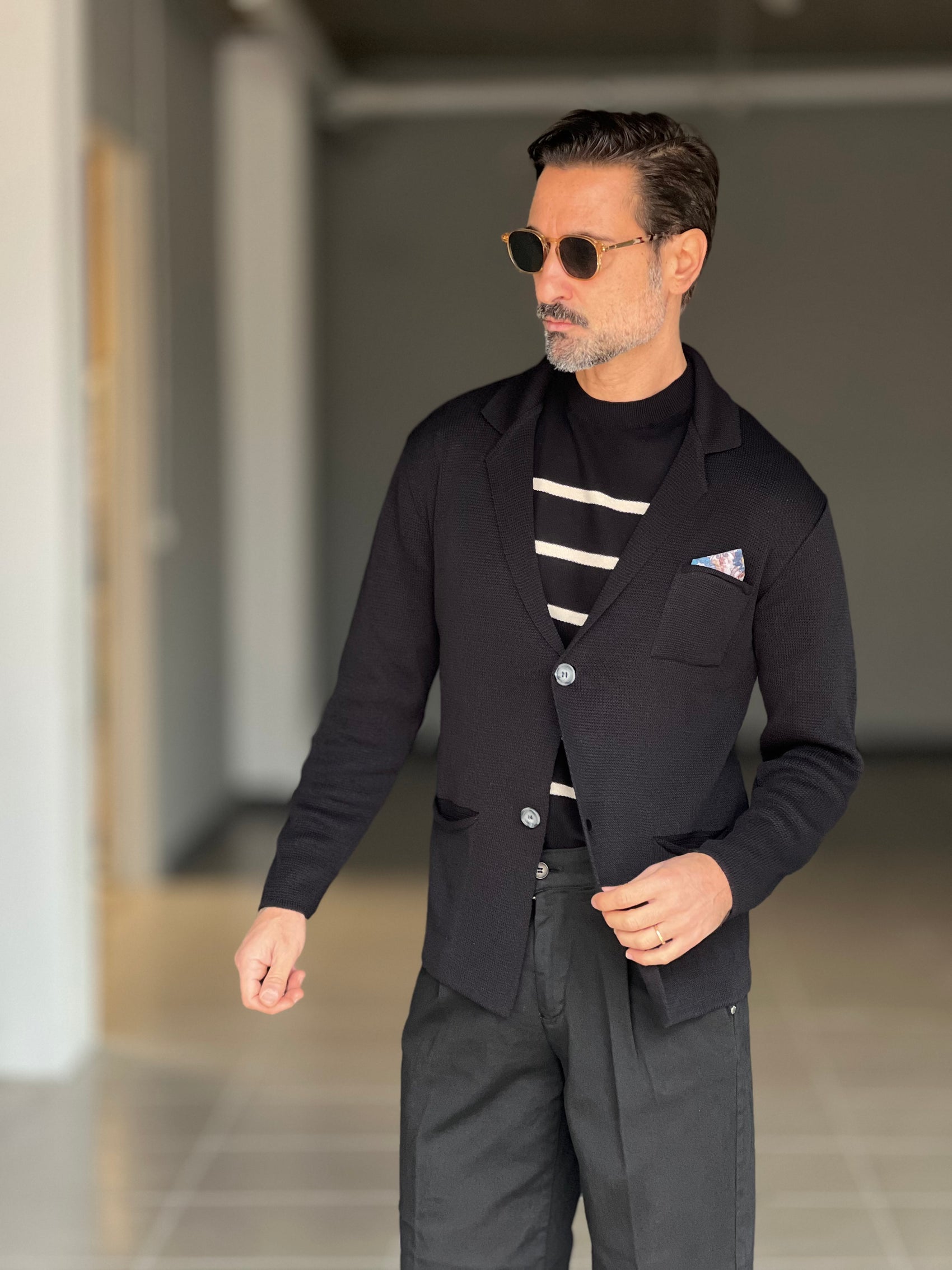 CARDIGAN GIACCA   NERO COTONE