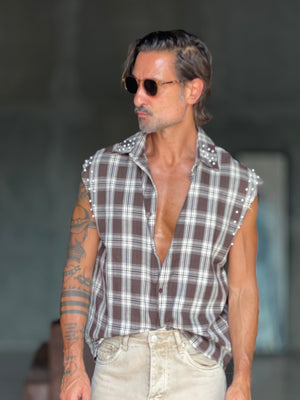 CAMICIA  SMANICATA MORO OVER FIT