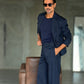 WHITE VISCOSE TROUSERS WITH REGULAR BOTTOM