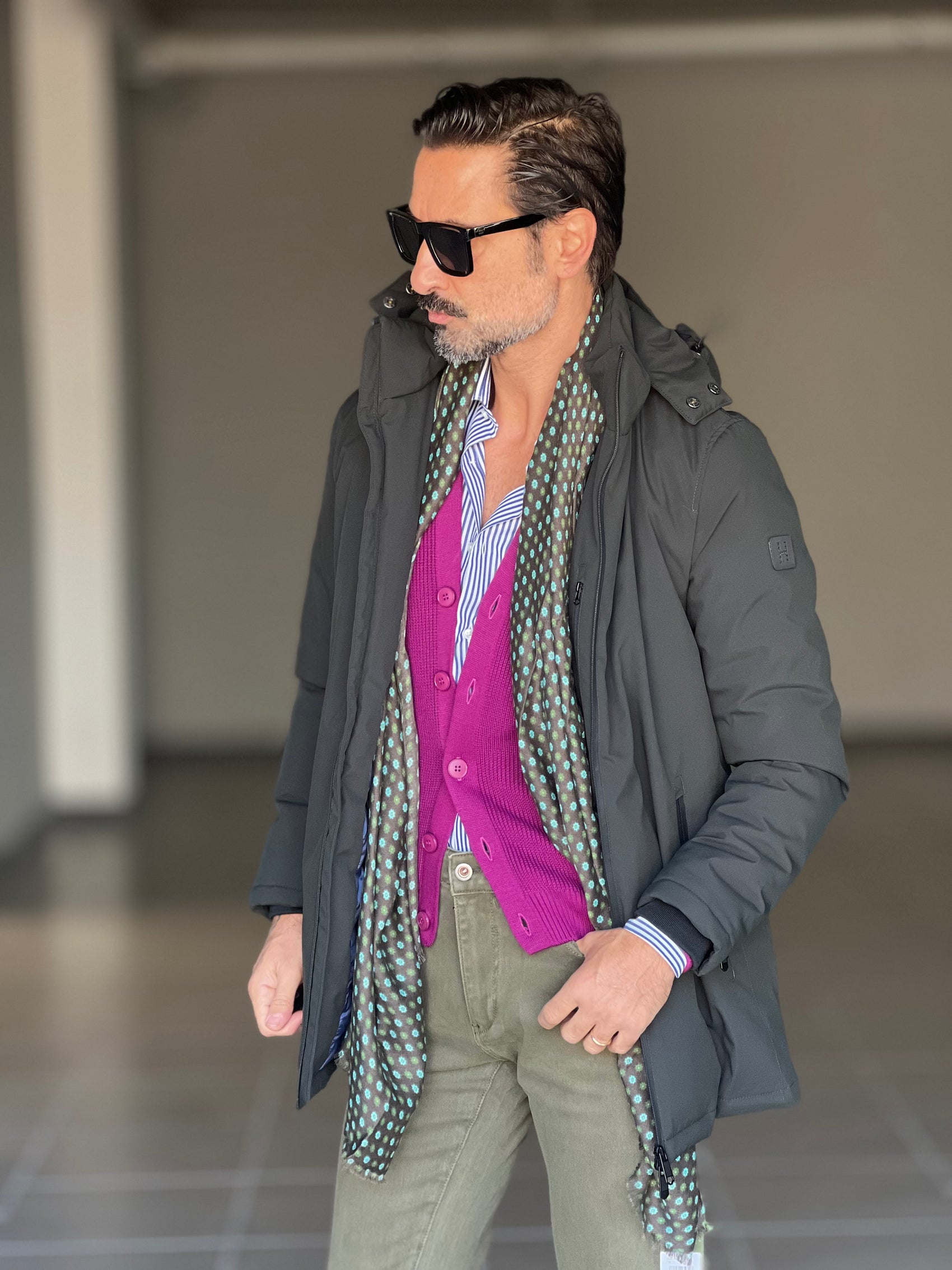 *PARKA HAPPER  VERDE TESSUTO TECNICO ZIP TERMOSALDATE