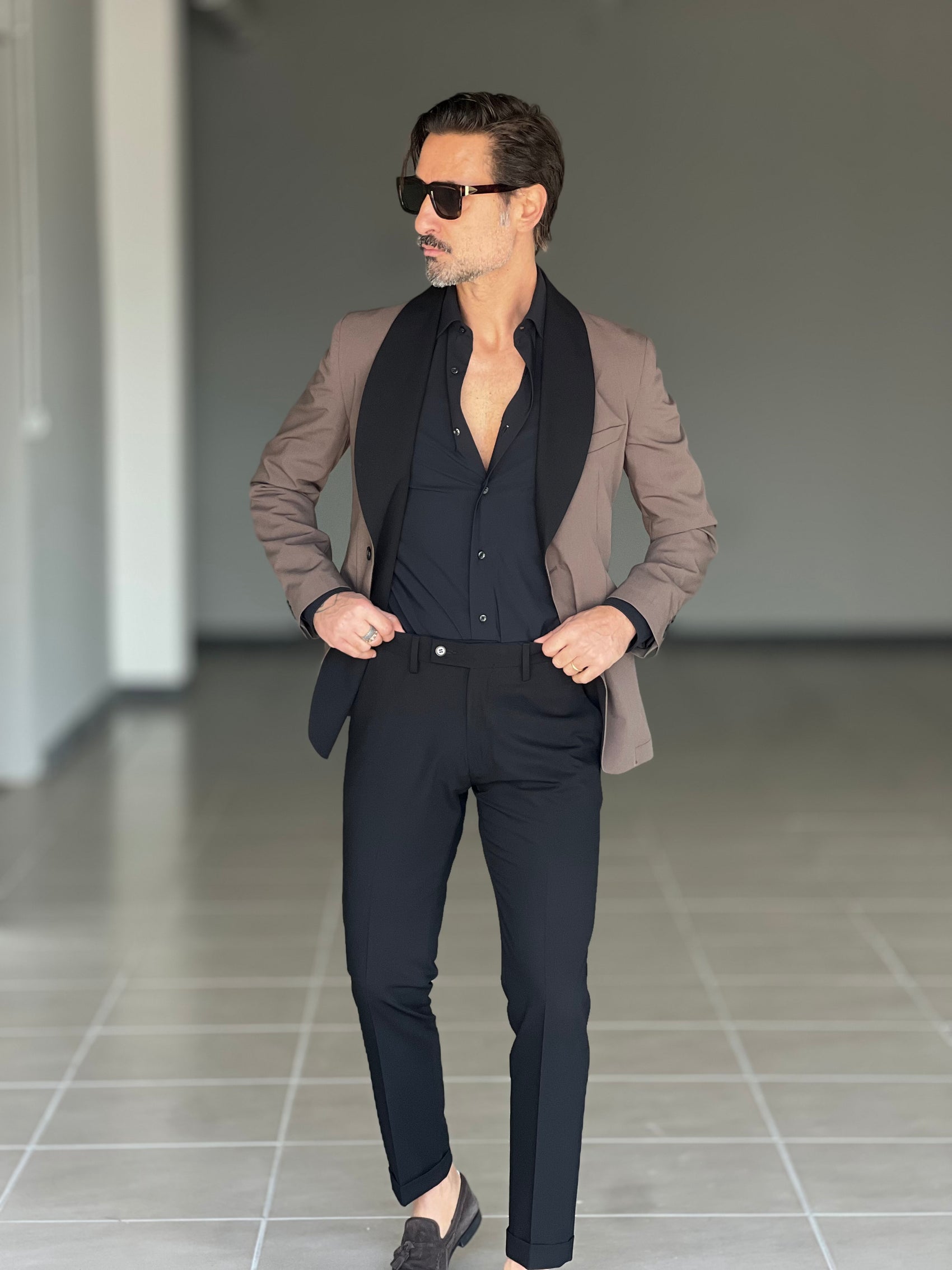 ABITO  SMOKING MORO REVER NERO PANTALONE NERO