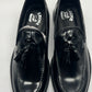DOUBLE BUCKLE BLACK SUEDE LOAFERS
