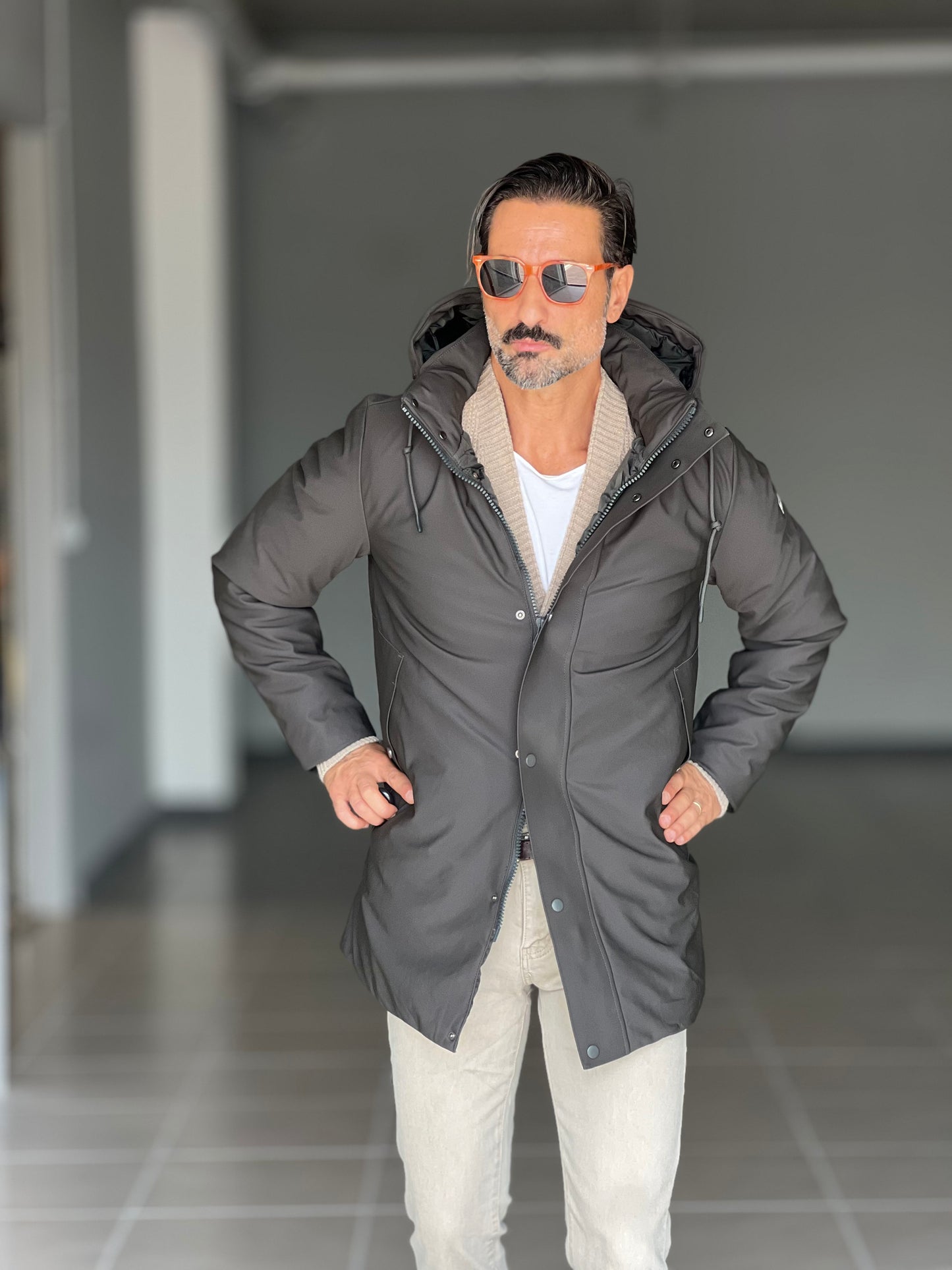 PARKA BL11  VERDE TESSUTO TECNICO