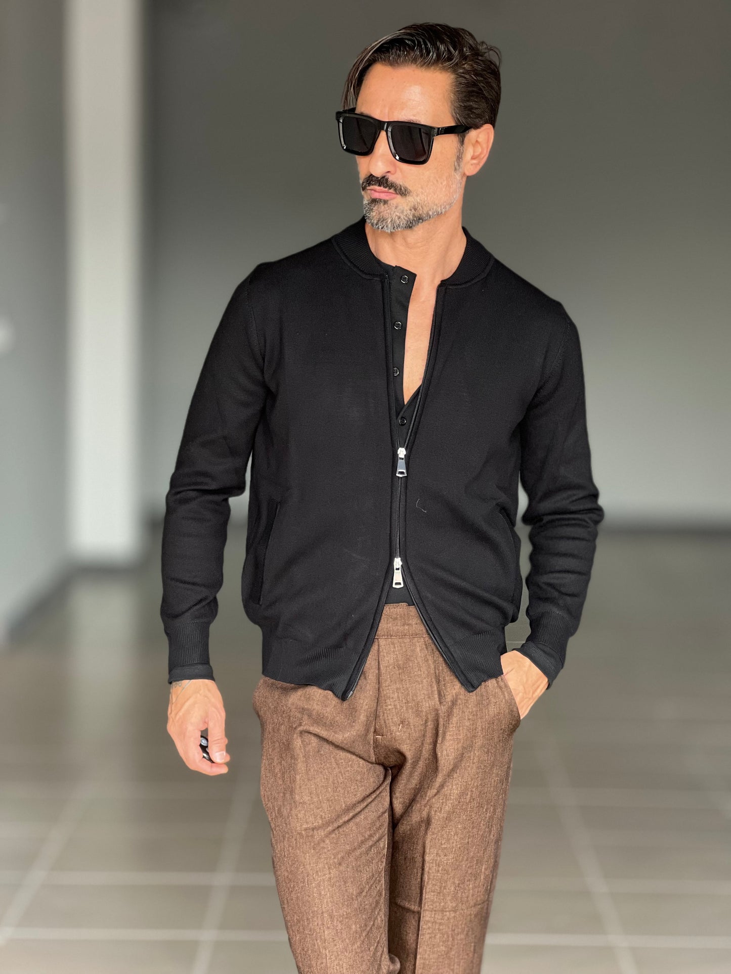 BEIGE COTTON OPEN CARDIGAN