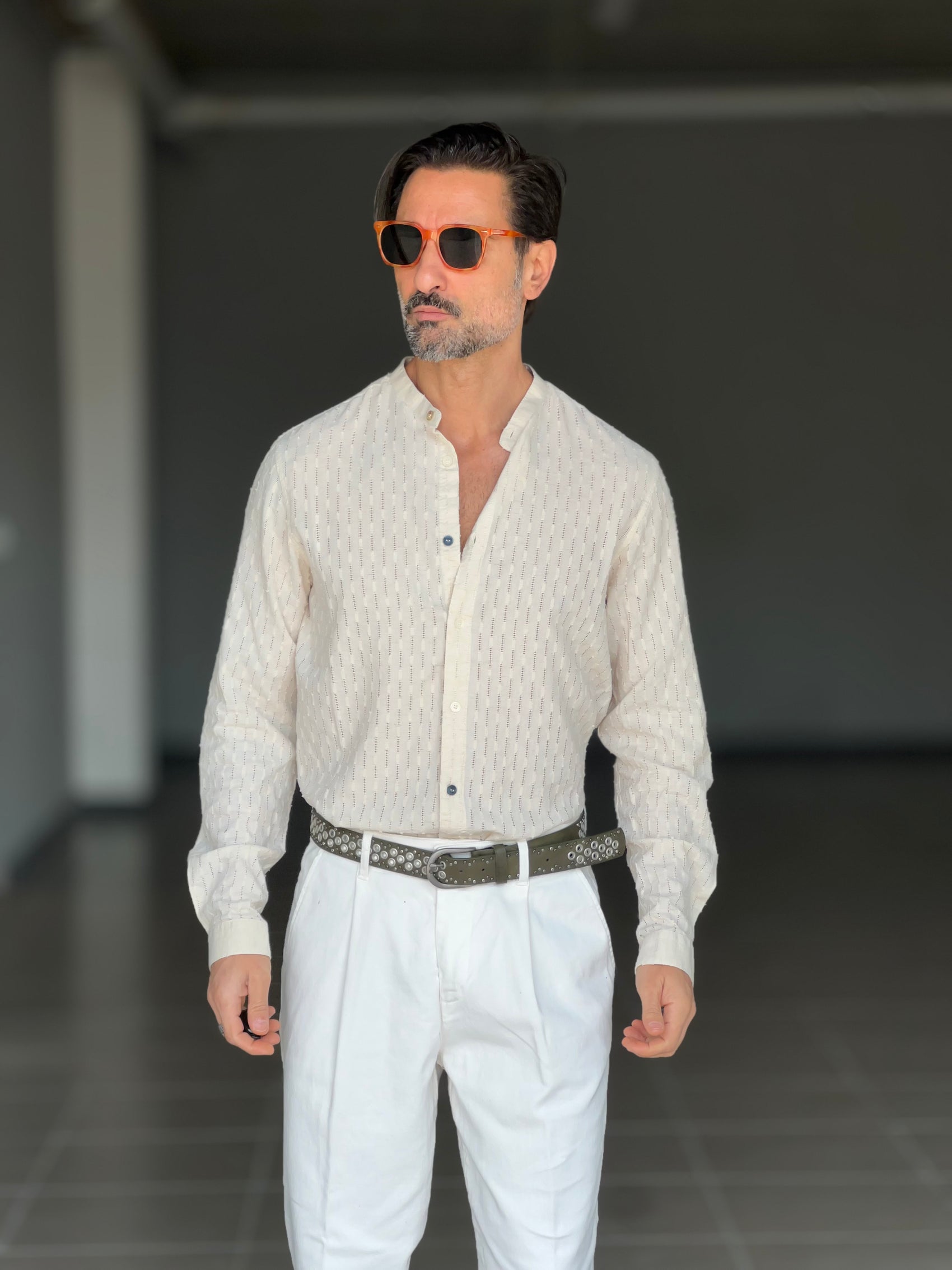 CAMICIA KOON SABBIA LINO E COTONE LAVORAZIONE TRAMATA 00204