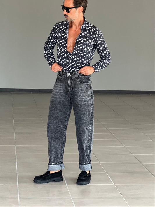 JEANS GRIGIO BALOON