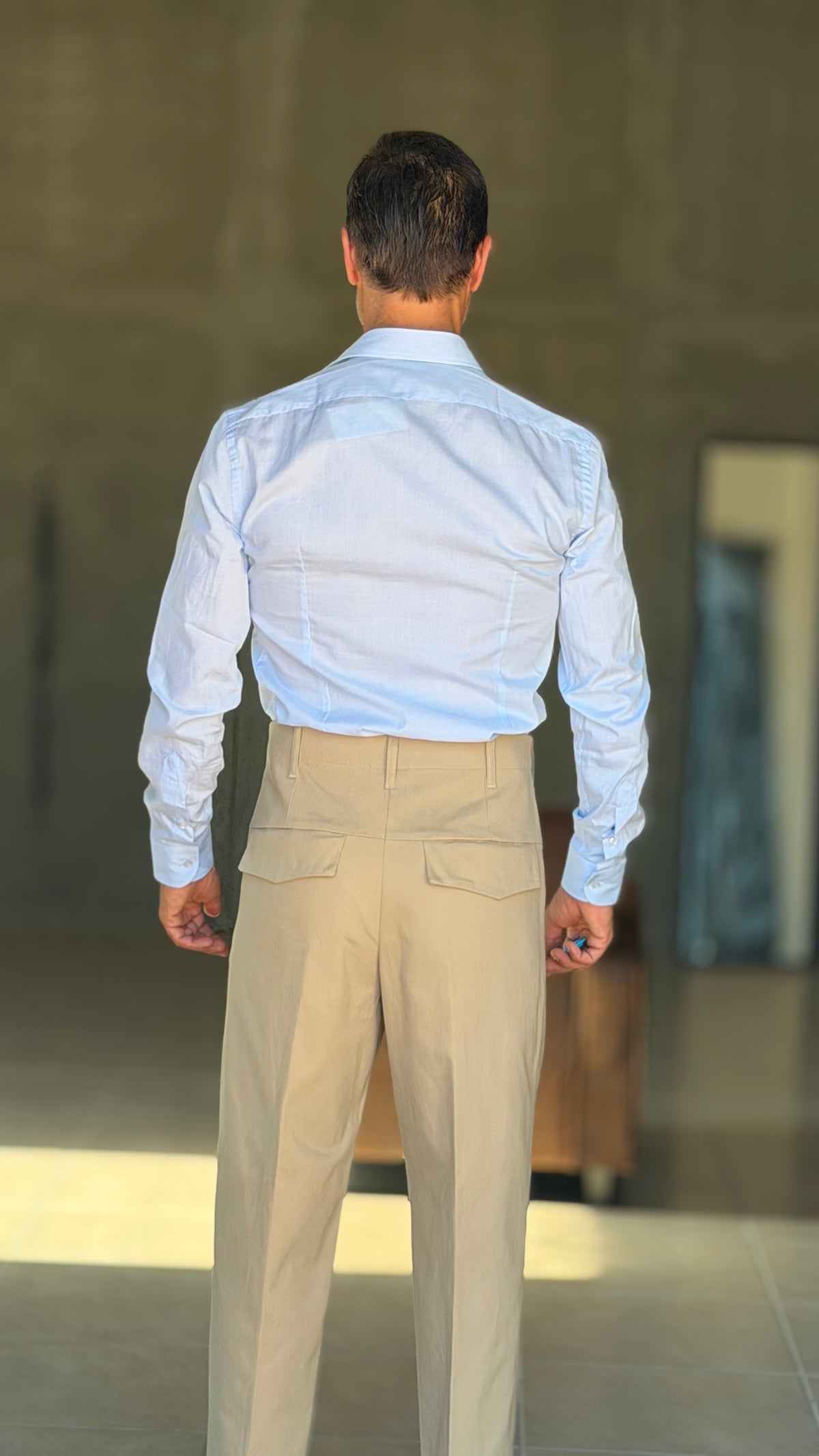 WHITE VISCOSE TROUSERS WITH REGULAR BOTTOM